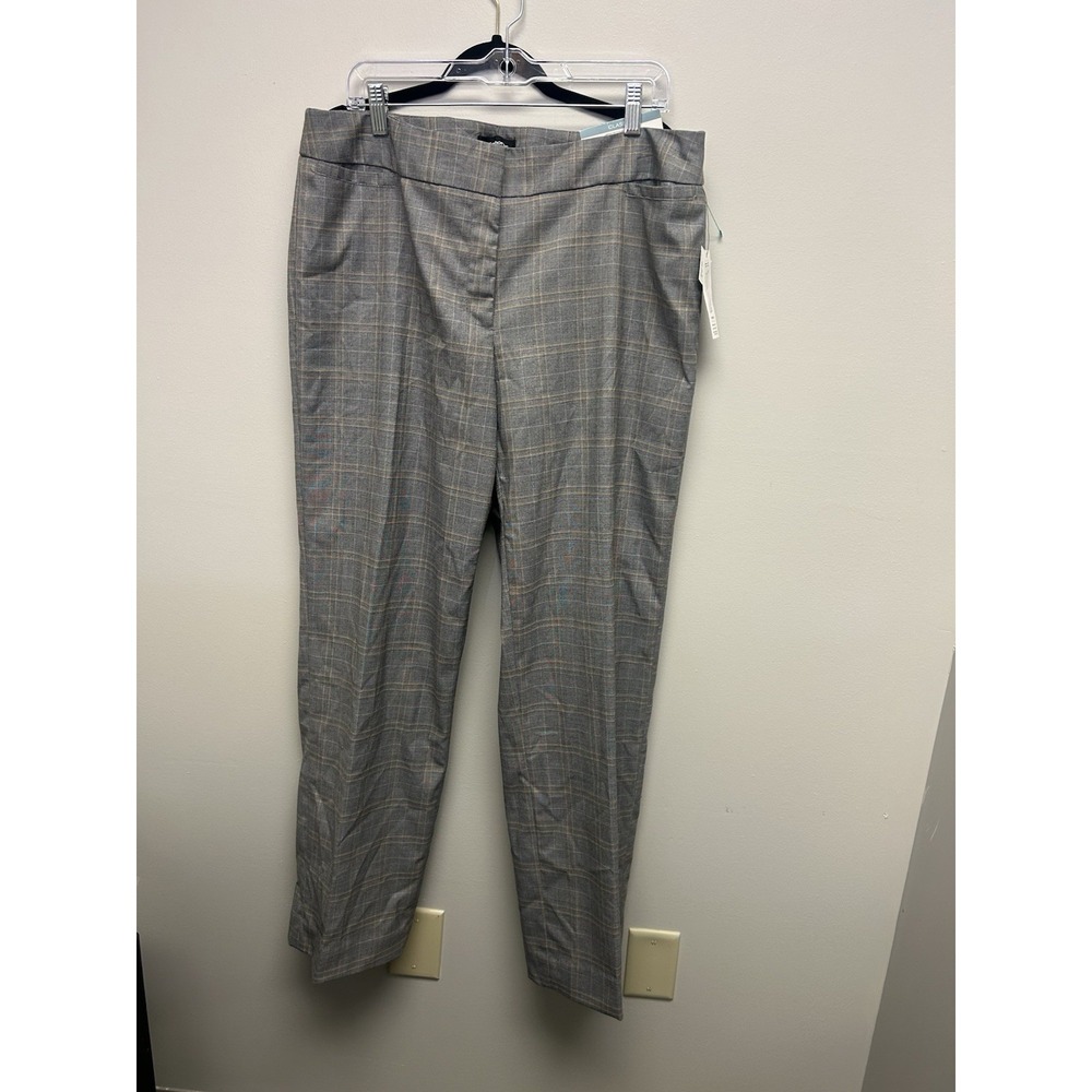 Liz Claiborne Women's Mid Rise Plaid Emma Slim Leg Ankle Pants Brand New Size 16
